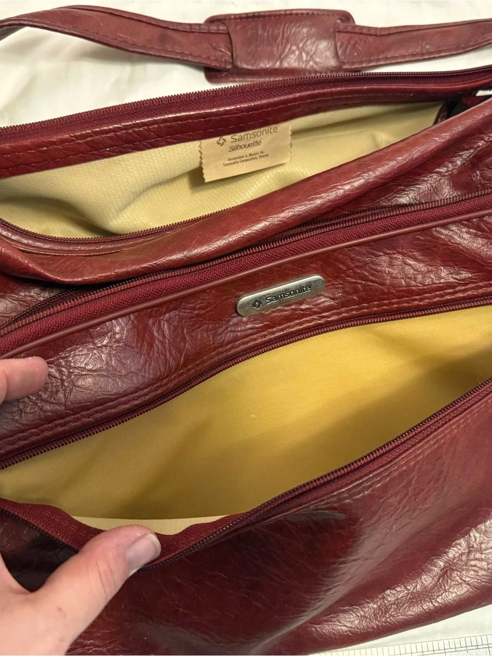 Burgundy Samsonite Silhouette II carry-on 1970s